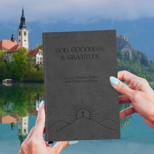 Christian Devotional Journal - God, Goodness & Gratitude - 2026 Faith-Based Gratitude and Prayer Journal for Daily Prayers, Bible Study, and Spiritual Growth - Black Leather Hardcover - color: Black