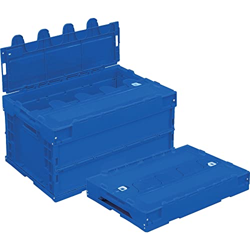 Trusco TR-SC40DB α Folding Container, 14.2 gal (40 L), With Slide Lock Lid, Dark Blue, Storage Case Storage Box - color: blue (dark), size: 40L, style: Includes slide lock lid