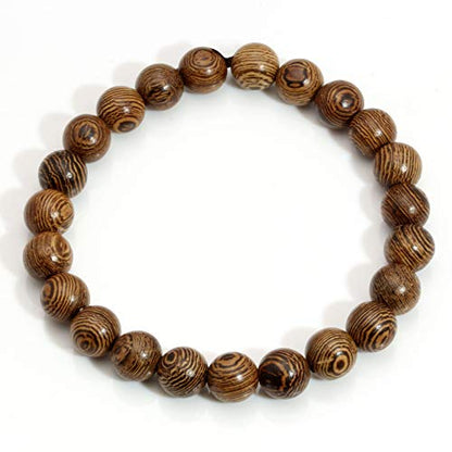 Wooden Bracelet for Women Men Mala Natural Beads for Prayer Energy Healing Cuff Wristband