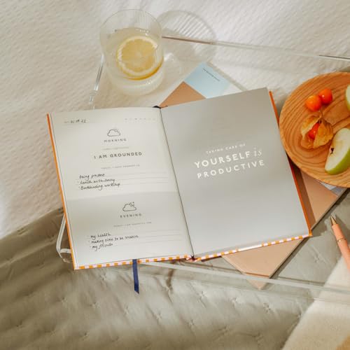 Papier Gratitude Attitude Journal - Pink Hardcover | Daily Prompts, Morning & Evening Manifestation & CheckIn | Undated Planner | For Affirmation, Reflection, Mindfulness & Meditation | Self Care Gift