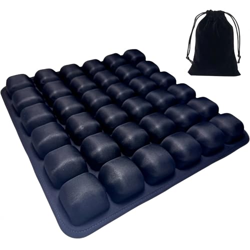 Inflatable Seat Cushion – Breathable, Pressure-Relieving Air Cushion, No Pump Needed, Ideal for Airplane Travel, Office, Car, Wheelchair & Camping – Lightweight, Foldable & Portable (Black)