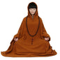 Unisex Meditation Hooded Cloak Warm Comfortable Autumn Winter Monk Clothing ﻿(Coffee,M)