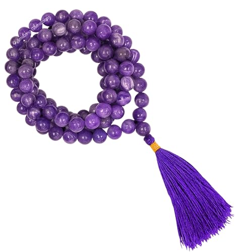 Amazing Gemstone Amethyst Mala - Without Knotted - color: Amethyst, style: Plain