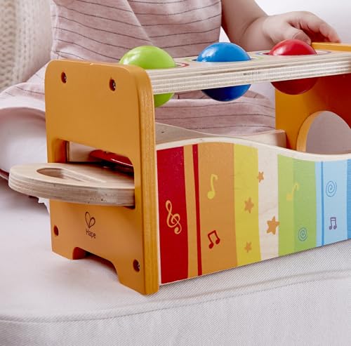 Hape Pound & Tap Bench with Slide Out Xylophone - Award Winning Durable Wooden Musical Pounding Toy for Toddlers