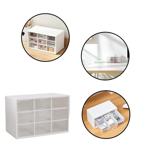 Wall-Mountable Drawer Organizer for Jewelry, Craft Supplies & Desk Accessories - Transparent Storage Box with 9 Compartments