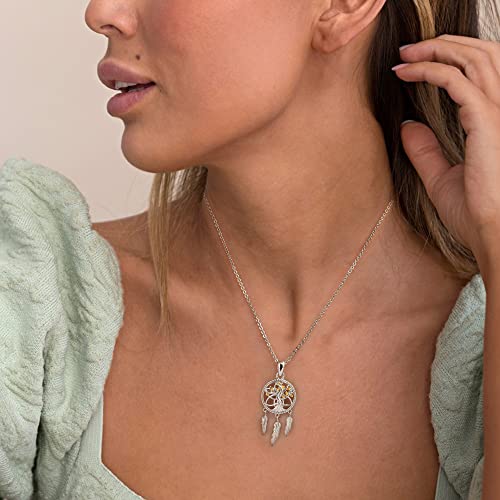 Dream Catcher Necklace 925 Sterling Silver Tree of Life Lotus Cherry Blossoms Chakra Yingyang Dreamcatcher Necklace - color: 2# Necklace