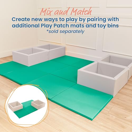 ECR4Kids SoftZone Play Patch Activity Mat Squares, Modular Playmat, Emerald, 4-Pack - color: Emerald