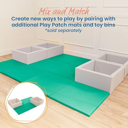 ECR4Kids SoftZone Play Patch Activity Mat Squares, Modular Playmat, Emerald, 4-Pack - color: Emerald