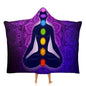 Seven Chakra Yoga Meditation Lotus Purple Mandala Large Size Comfortable Hooded Blanket, Warm Blanket 60"x80" - color: Seven Chakra Yoga Meditation Lotus Purple Man, size: 60"x80"