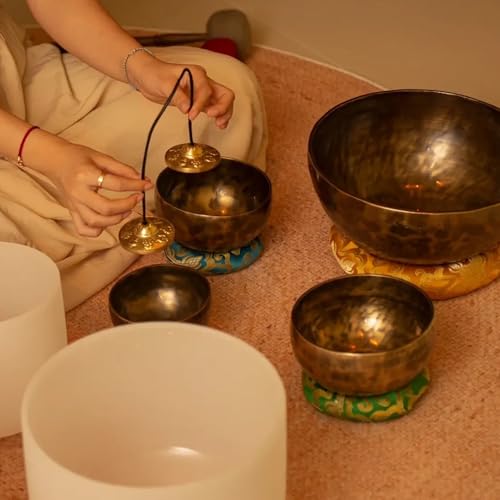 Tibetan Cymbals Bell, Relaxing Spiritual Sound 6.5cm, Meditation Ritual Instrument, Yoga Cymbals Bell, Traditional Spiritual Chime, For Adults, Family, Friends, Holiday