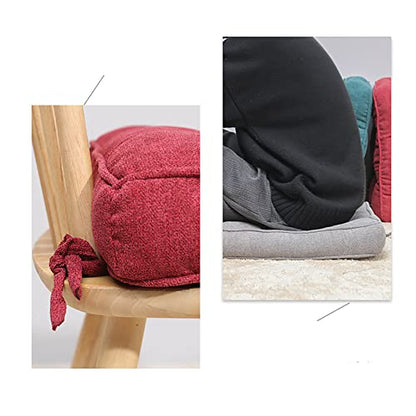 Meditation Floor Pillow,Square Seat Cushions Tufted Thicken Chair Cushion for Tatami Office Kitchen Chair Bench Sofa Seat Pad-Beige 45x45x8cm(17.7x17.7x3in) - color: Beige