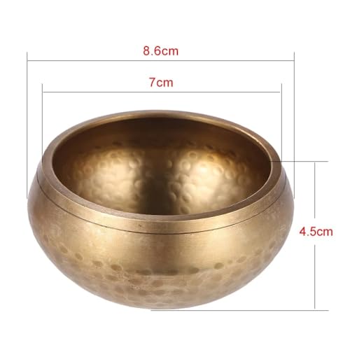 Singing Bowl Handmade Buddha Sound Bowl 2.8 Inch Tibetan Bell Metal with Striker Buddhism Relaxation