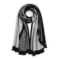 QIUTIMIY Pashmina Shawl Wraps for Womens Winter Scarf Reversible Pattern Designer Ladies Shawls and Wraps for Evening Dresses - color: Flower11-black White