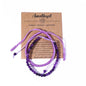 Natural Stone Healing Bracelet Tibetan Braided Style with Adjustable Rope String & Protective Energy Jewelry Gift for Womens & Men - color: Amethyst-Purple