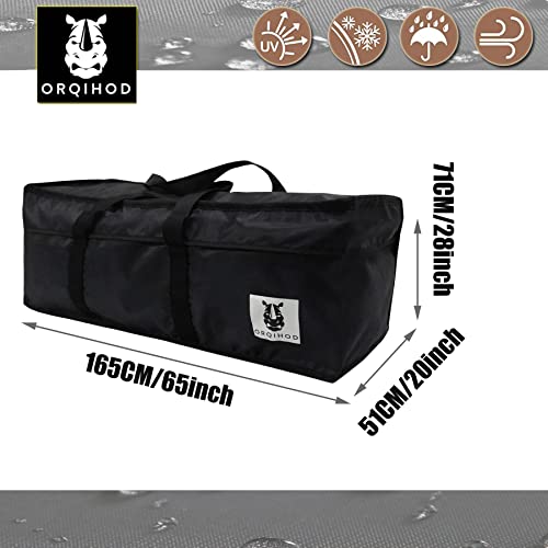 Outdoor Cushion Storage Bag Waterproof, Extra Large Bag for Outdoor Cushions 420D Heavy Duty Patio Furniture Cushion Storage Bags with Zipper 65 Inch, Black - size: 65x20x28in
