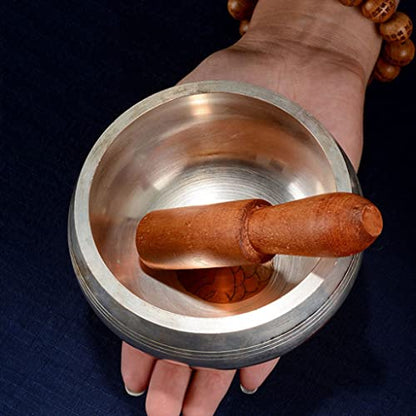 White Copper Buddha Sound Bowl Singing Bowl Copper Bowl Yoga Meditation Singing Bowl for Healing Prayer Relaxaion Healing，White 10cm