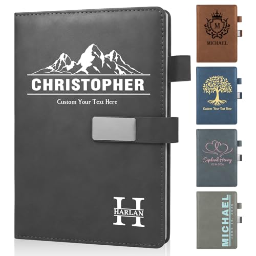 Custom Notebooks PU Leather Journal with Name or Initials Multi-Color UV Design Journaling Notebooks for Writing Personalized Gift for Business, College, Travel, Work – Journal for Women, Men, Teens (UV) - color: UV