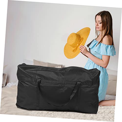 Large Capacity Clothes Storage Bag Tote Bag for Travel Moving House Packing Bag - color: Black