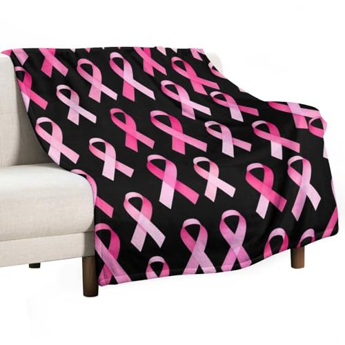 Fashion Flannel Blanket Thick Chair Bedspreads Cover for Men and Women Breast Cancer Awareness Ribbons Pink - color: Color281, size: 30"x40"