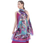 100% Mulberry Extra Large Silk Pashmina Scarf Shawls And Wraps For Women Evening Dress Summer Travel Floral Blanket - color: 67 Blue&purple