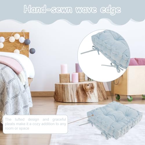 Meditation Cushion Floor Pillow, Large Square Floor Cushions for Adults, Double-Side Tufted Seat Cushion, Floor Pillows Seating for Classroom Sofa Living Room Tatami Outdoor Yoga, 17.7x17.7x43.5in