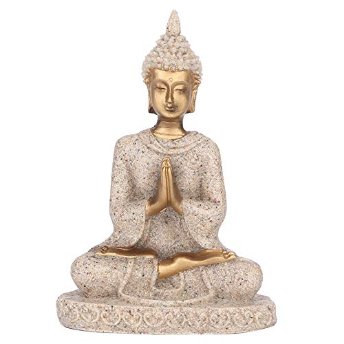 AUNMAS Buddha Statue 3Inch Small Meditation Sitting Carving Figurine Craft Statue for Home Office Desktop Decor Yoga Room Zen Garden Decoration Ornament