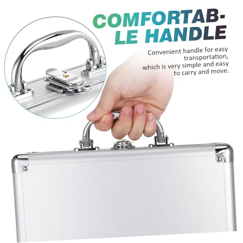 Angoily Aluminum Alloy Multi-Functional Briefcase Waterproof Tool Storage Case Removable Dividers Portable Aluminum Carrying Case for Tools Makeup and Instruments