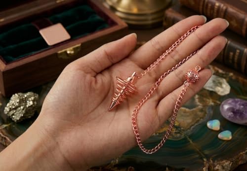 Lightweight Copper Reiki Pendulum for Dowsing, Chakra Testing & Divination – Spiral Cone Healing Tool for Meditation, Energy Balance & Negative Energy Removal - color: Spiral Cone Copper Metal Pendulum