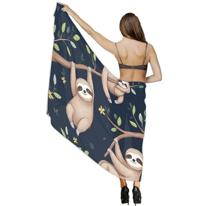 Fashion Travel Swimwear Bikini Wrap All Seasons Chiffon Scarf Beach Yarn Shawl - color: Color983