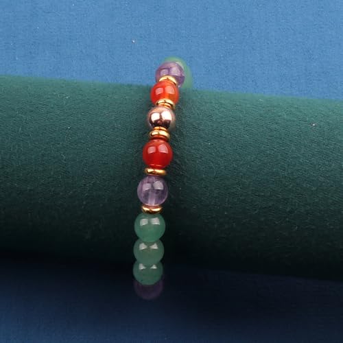 KSQS Healing Stone Bead Bracelet for Women, Natural Gemstones Balance Protection Bracelet, Spiritual Crystal Beads Bracelet Anxiety Relief with Meaning Card - style: Bring Balance to Life