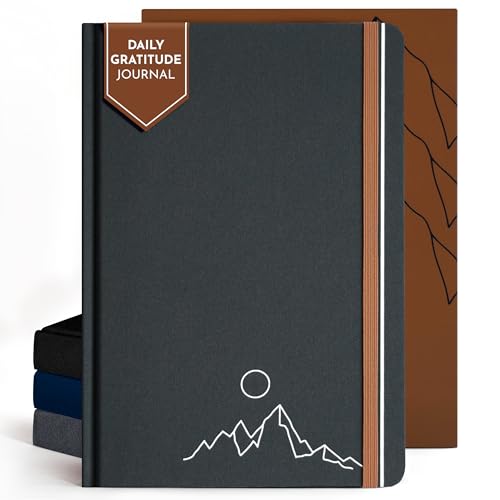 Premium Gratitude Journal for Men – 6 Month Guided Daily Prompts, Habit Tracker – Hardcover, 249 Pages, Lay Flat, 100gsm Paper – Mens Mindfulness Gifts, Mental Health, Self Mastery, Gift Boxed - color: Men - Gray