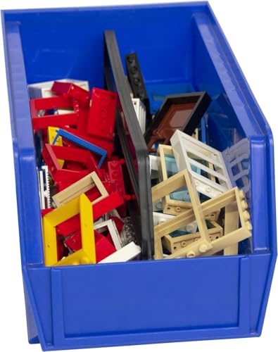 Akro-Mils 30230 AkroBins Plastic Storage Bins, Space-Saving Stackable Bins for Garage, Pantry, Craft Organization, 10.5 "L x 5.5 "W x 5"H, Blue, 12-Pack - color: Blue