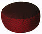 Meditation Cushion Zafu Pillow - Buckwheat and Kapok Fill - Ikat Burgundy - color: Ikat Burgundy
