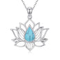 Lotus Necklaces for Women 925 Sterling Silver 7 Chakra/Yin Yang Pendant Necklace Spiritual Lotus Jewelry Birthday Yoga Gifts - style: Turquoise-Lotus