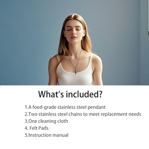 Stainless Steel Mindfulness Breathing Necklace for Anxiety Original Upgrades Breathlink with Essential Oil Diffuser Multifunctional Jewelry