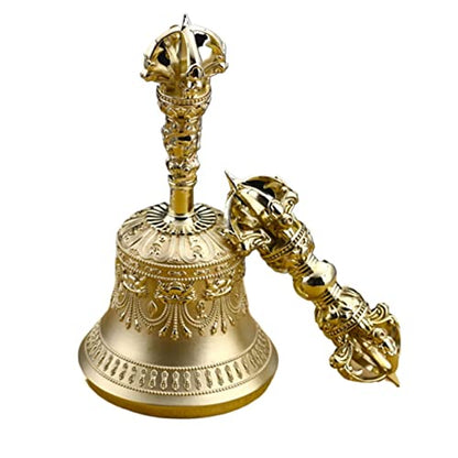 Tibetan Hand Bell,Tibetan Buddhist Meditation Bell The Bell Is Engraved With A Vivid And Engaging Design And Is Used As An Invocation Bell For Buddhist Ritual Meditation Prayers