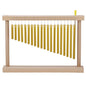 QWORK 20 Note Bar Chimes with Solid Wood Stand – Tabletop Percussion Instrument for Meditation Classroom & Yoga – Gold Tone Hand Chime with Mallet 15 Inch Single Row