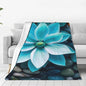 Zen Blanket Anti Pilling Throw Blue Lotus Flower Bloom in Water Fleece Flannel Lightweight Cozy Bedspread Living Room Women Adults and Kids Bed Sofa 60"X50" - color: Zen3