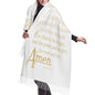 Presents for Women,White Religious Christian Jesus Loves Me Bible Verse Fringe Pashmina Shawl Wrap for Bridal Wedding Party - color: Ube01