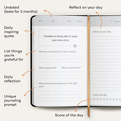 Vertellis Chapters : Undated Journal for Gratitude, Reflection & Self Care | Gratitude Journal, Self-Care Journal & Daily Journal with Quotes and Prompts. 100+ pages. Vegan Leather Hardcover