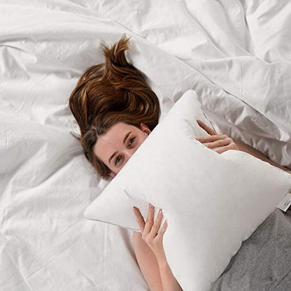 Oubonun 18"x18" Pillow Inserts (Set of 2) - Throw Pillow Inserts with 100% Cotton Cover - 18 Inch Square Interior Sofa Pillow Inserts - Decorative Pillow Insert Pair - White Couch Pillow - style: 18x18 Inch (Pack of 2)