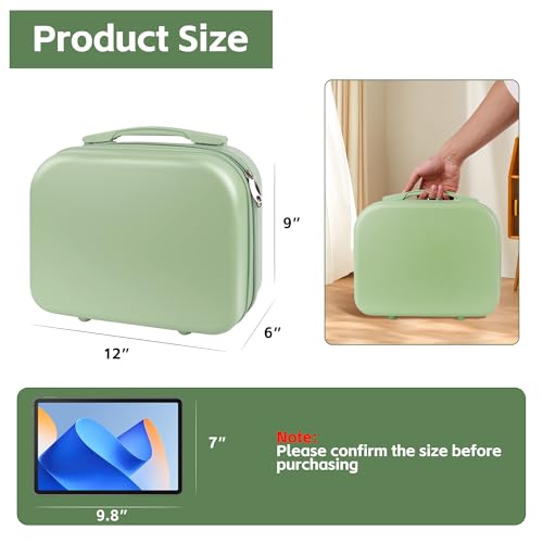 Portable Makeup Case 14inch Cosmetic Case Travel Toiletry Hand Luggage Carrying Case - color: GREEN
