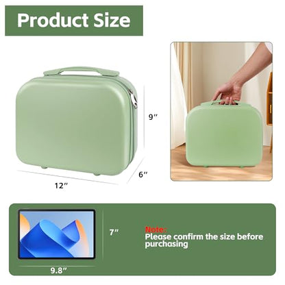 Portable Makeup Case 14inch Cosmetic Case Travel Toiletry Hand Luggage Carrying Case - color: GREEN