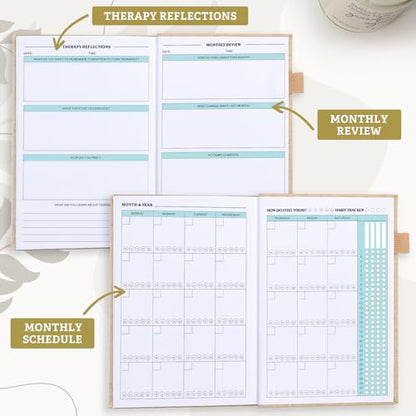 Mental Health Journal for Women and Men - Anxiety & Guided Journal with Mood & Habit Tracker - Take 5 Minuets Everyday - 91 Days Self Care Journal with Prompts, Begie - color: Beige