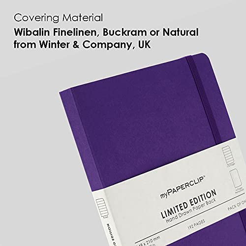 myPAPERCLIP Limited Edition A5 Ruled Notebook | 192 Pages, 100 GSM, Soft Cover, A5 (5.83 × 8.27 in) | Flat Lay | Bookmark & Elastic Closure | Amethyst - color: Amethyst, style: Ruled