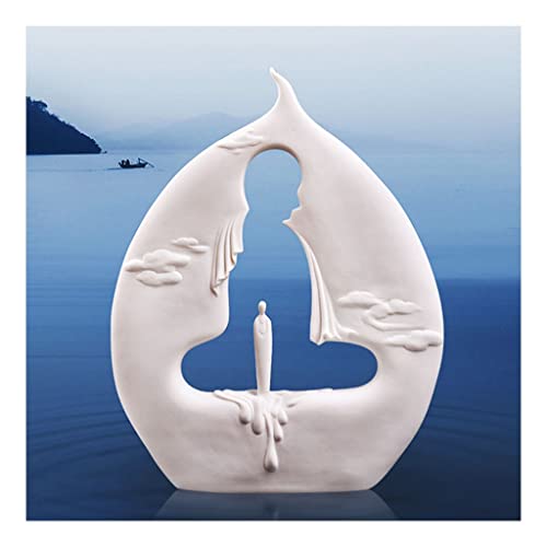 Chinese Ceramic Zen Sculptures Ornaments, Yunshui Zen Heart Buddha Sculpture Ornament [ 13Inch Large] (Without Stand)