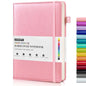 Ansopu Lined Journal Notebook for Women, A5 100 GSM Thick Paper, Pink Leather Hardcover Journal for Writing, Travel Journal Diary 160 Pages (5.75'' X 8.38'') - color: Pink