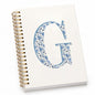 Blue Cute Initial Notebook Journal Diary Libretas Escolares G, Cute Preppy Personalized Notebook Gifts for Women Teen Girls Kids,Preppy Blue Aesthetic School Supplies for Girls 5.5x8.3