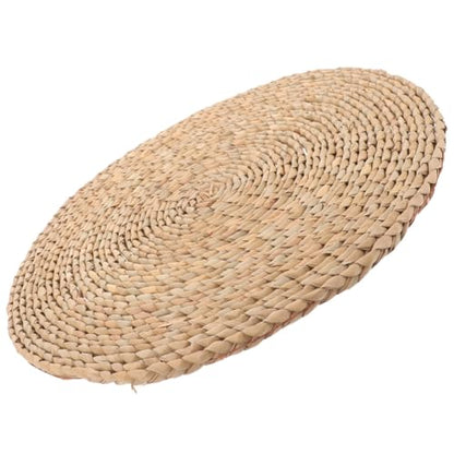 ERINGOGO Woven Yoga Meditation Pad Floor Cushion 20x20cm Dark Straw Root Braided Sitting Mat for Home Meditation and Zen Practice