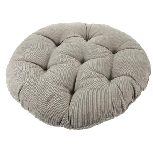 SUPVOX Corduroy Meditation Floor Cushion Seat Pillow 42cm Diameter Thick Plush Pad for Adults Yoga Living Room Tatami Outdoor Use Charcoal Gray
